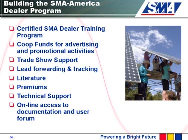 SMA presentation content screen